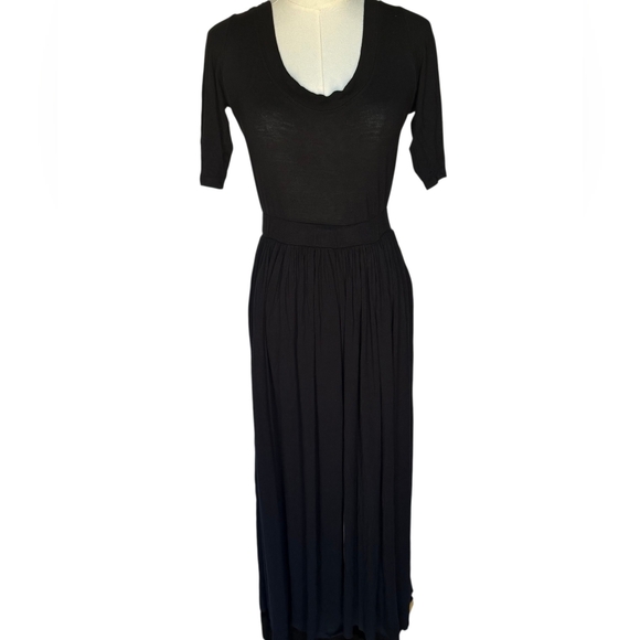 Free People Beach Wide Leg Rosebowl Jumpsuit Black Size Medium - Picture 2 of 12